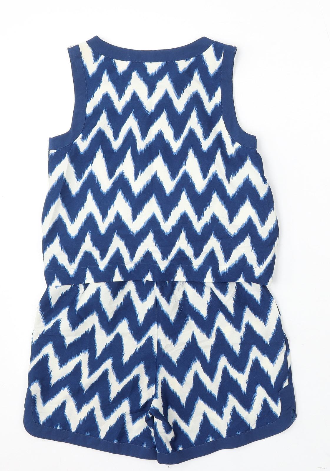 NEXT Girls Blue Chevron Polyester Playsuit One-Piece Size 9 Years - Tie Front