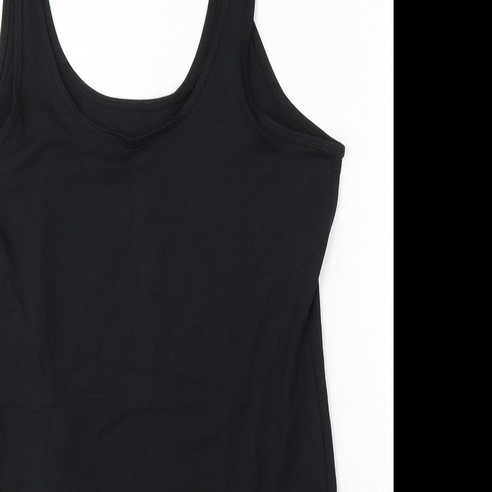 Primark Womens Black Cotton Basic Tank Size 14 Round Neck
