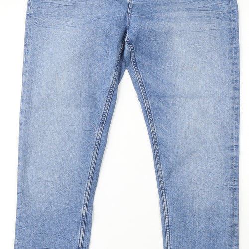 Marks and Spencer Womens Blue Cotton Skinny Jeans Size 12 L28 in Regular Button