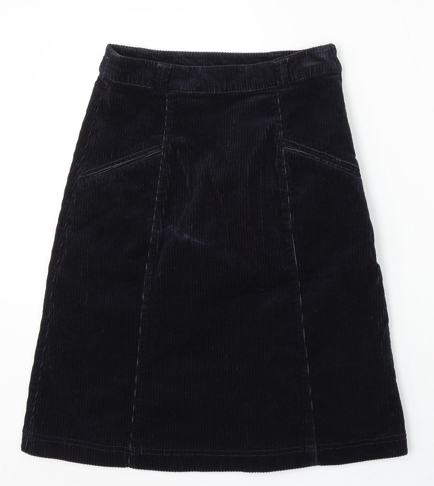 United Colors of Benetton Womens Blue Cotton A-Line Skirt Size 10 Zip