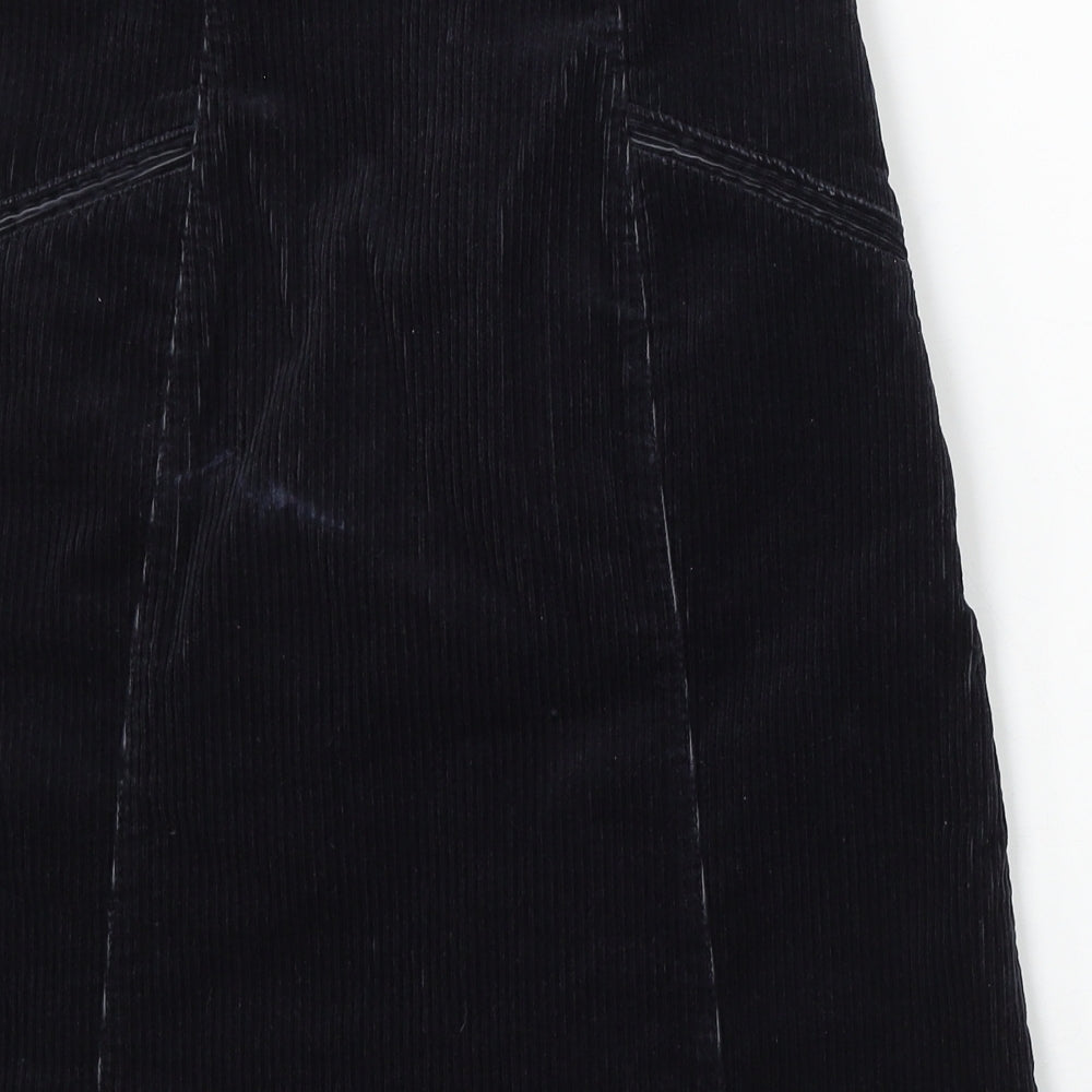 United Colors of Benetton Womens Blue Cotton A-Line Skirt Size 10 Zip