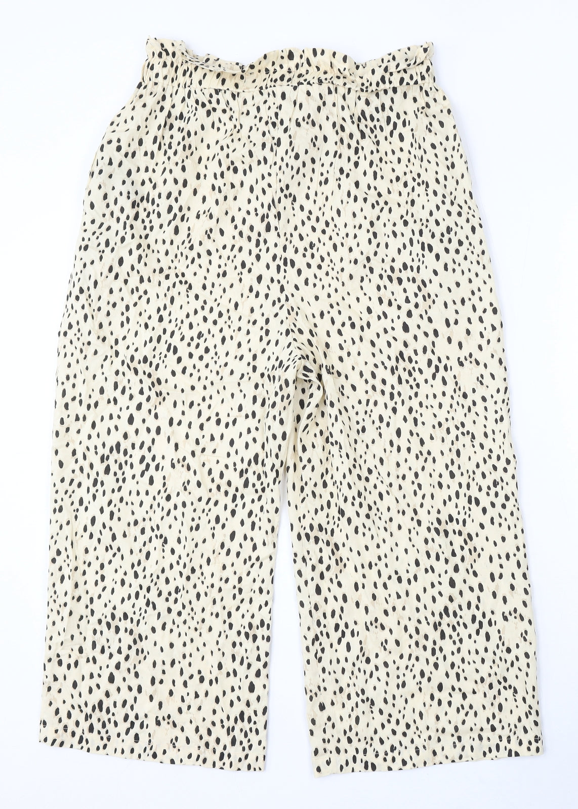 Pep&Co Womens Beige Geometric Viscose Trousers Size 8 L21 in Regular Tie