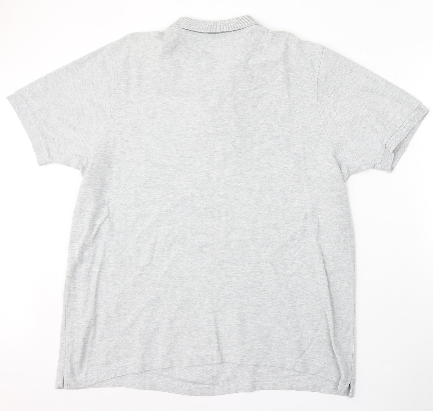 Dunnes Stores Mens Grey Cotton Polo Size 2XL Collared Button