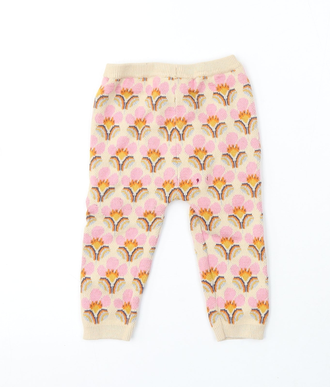 NEXT Girls Multicoloured Geometric Cotton Jogger Trousers Size 12-18 Months