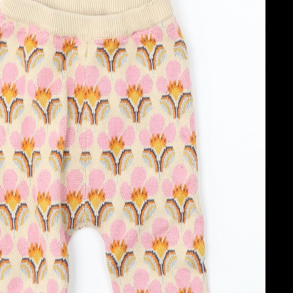 NEXT Girls Multicoloured Geometric Cotton Jogger Trousers Size 12-18 Months