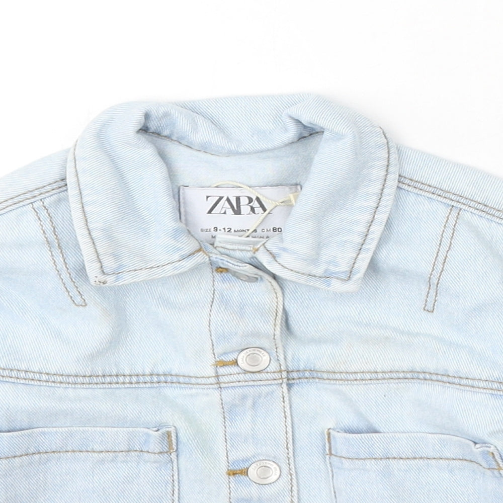 Zara Girls Blue Jacket Size 9-12 Months Button - disney, mickey mouse