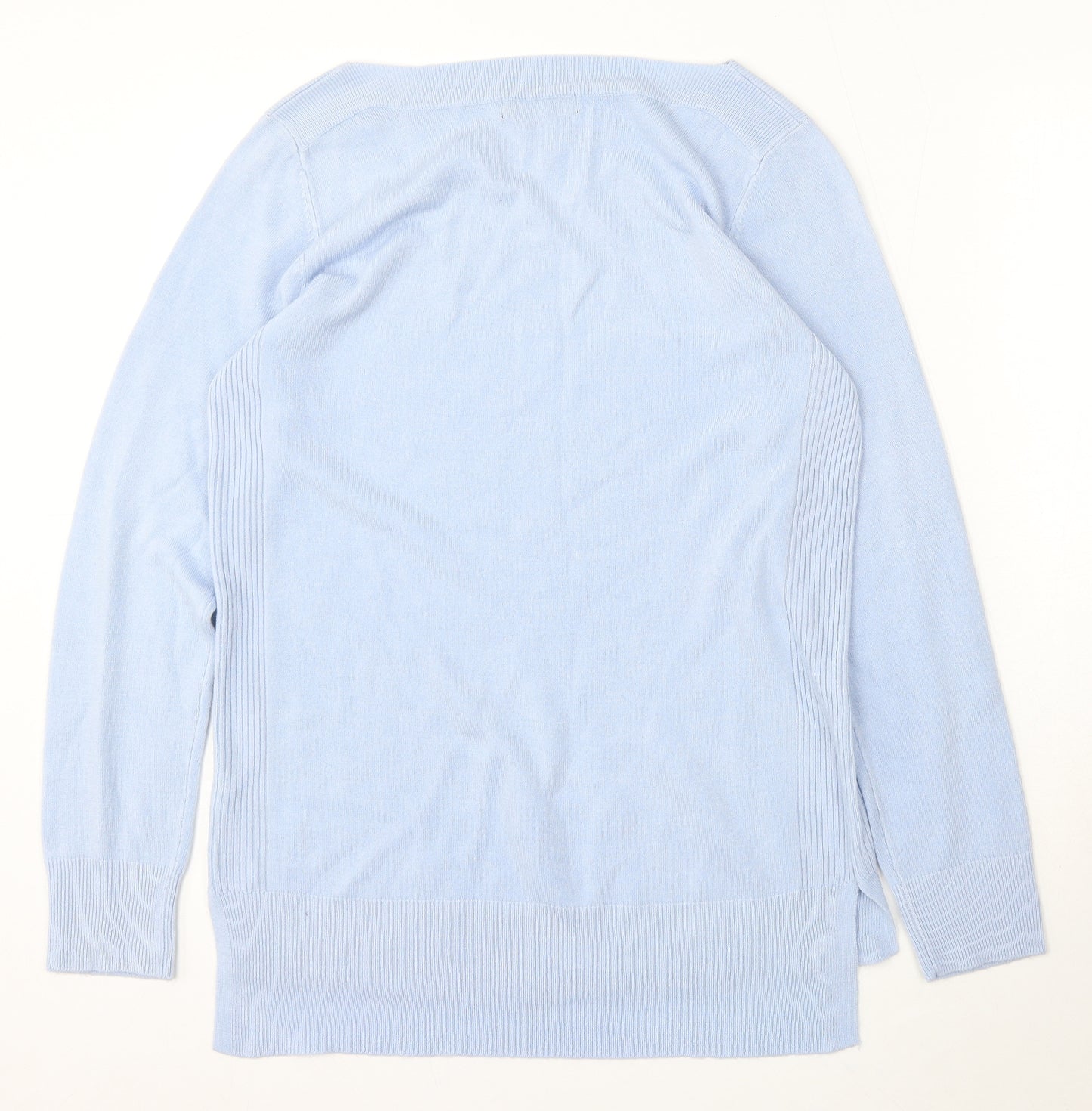 F&F Womens Blue Boat Neck Acrylic Pullover Jumper Size 12