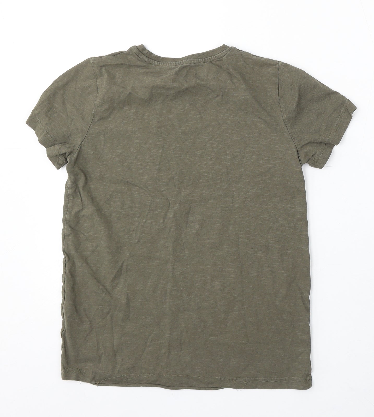 TU Girls Green Cotton Basic T-Shirt Size 11 Years Round Neck