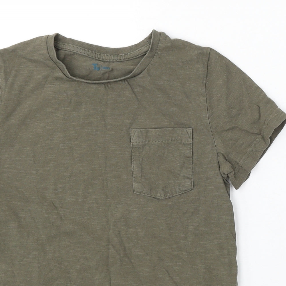 TU Girls Green Cotton Basic T-Shirt Size 11 Years Round Neck