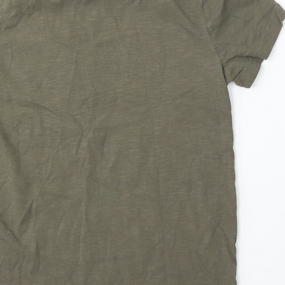 TU Girls Green Cotton Basic T-Shirt Size 11 Years Round Neck