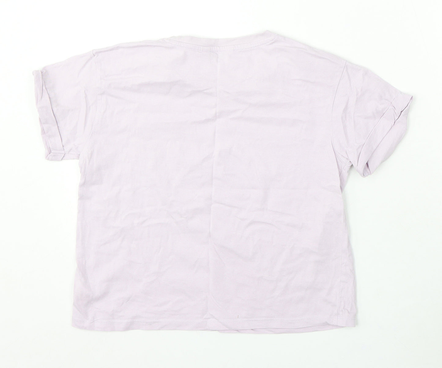 Miss Evie Girls Pink Cotton Basic T-Shirt Size 11-12 Years Round Neck