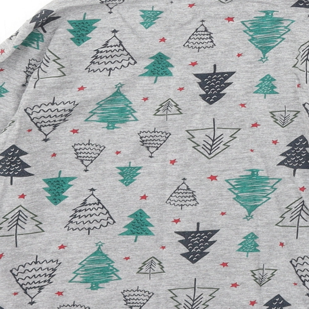 Primark Girls Grey Geometric Cotton Basic T-Shirt Size 6-7 Years Round Neck - Christmas