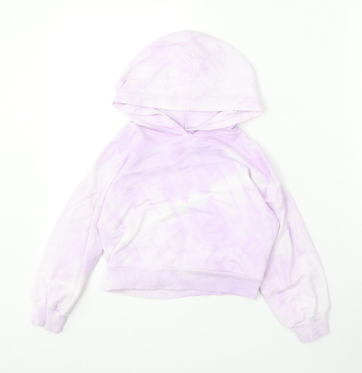 Matalan Girls Pink Geometric Cotton Pullover Hoodie Size 6 Years - Tie Dye