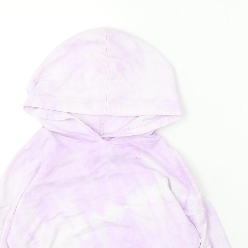 Matalan Girls Pink Geometric Cotton Pullover Hoodie Size 6 Years - Tie Dye