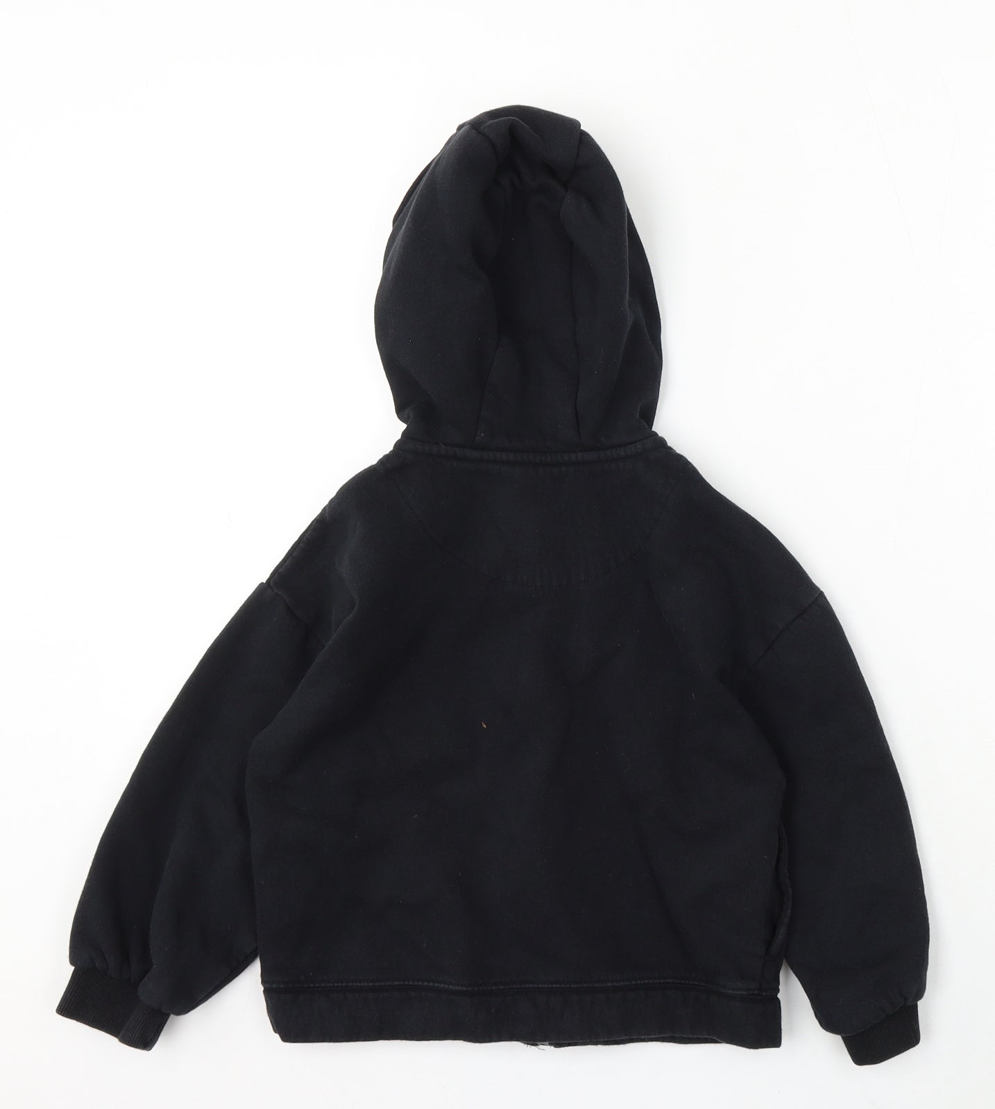 F&F Girls Black Cotton Full Zip Hoodie Size 6-7 Years Zip - NYC