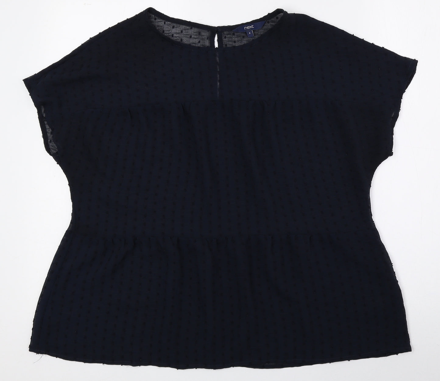 NEXT Womens Black Polyester Basic Blouse Size 8 Crew Neck