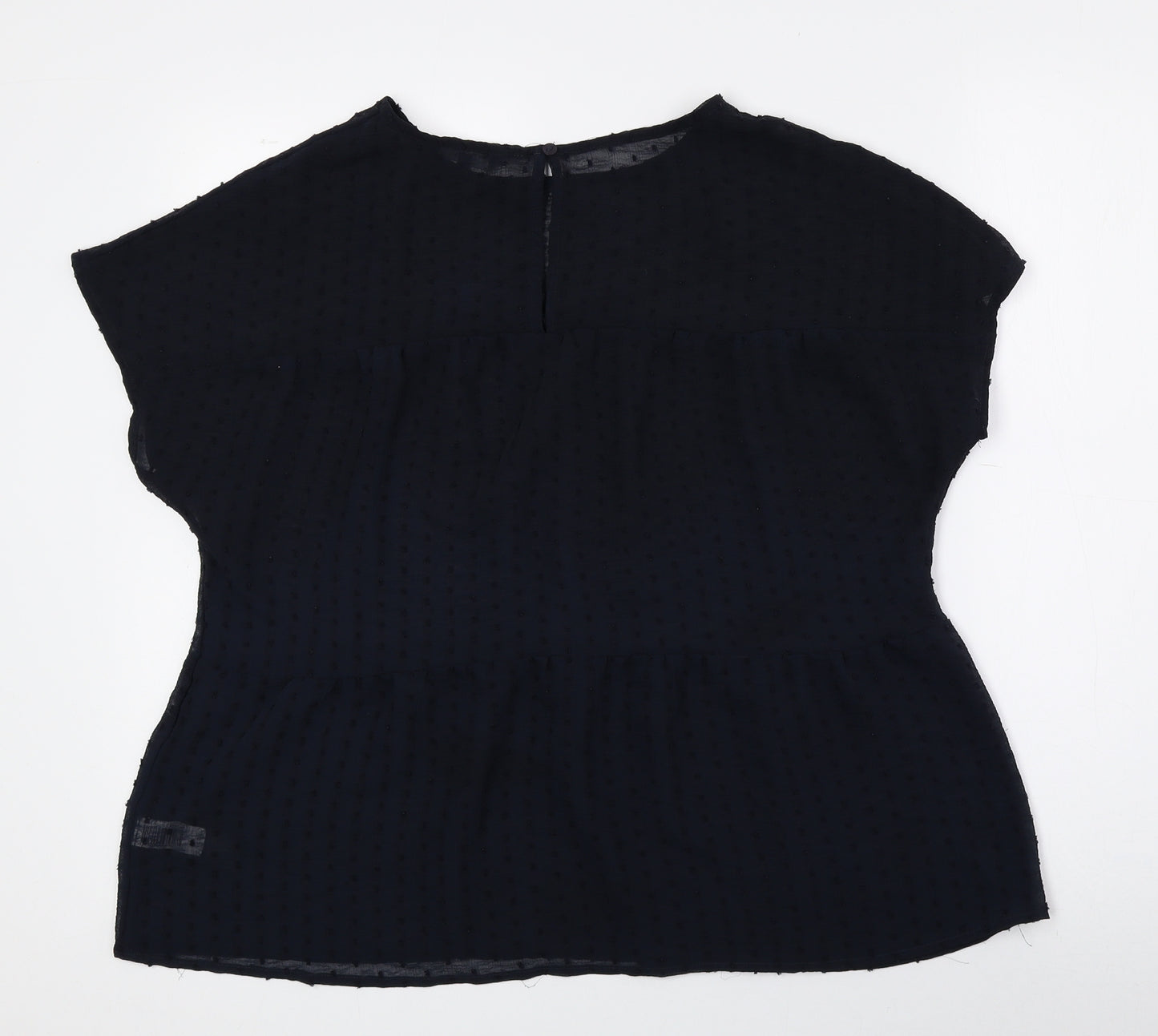 NEXT Womens Black Polyester Basic Blouse Size 8 Crew Neck