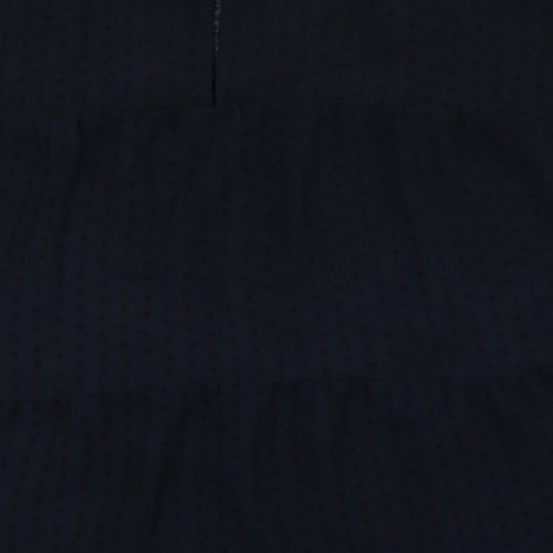 NEXT Womens Black Polyester Basic Blouse Size 8 Crew Neck