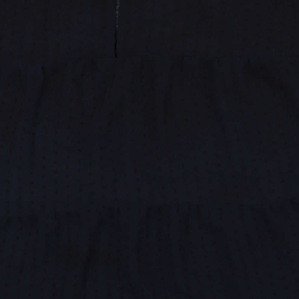 NEXT Womens Black Polyester Basic Blouse Size 8 Crew Neck