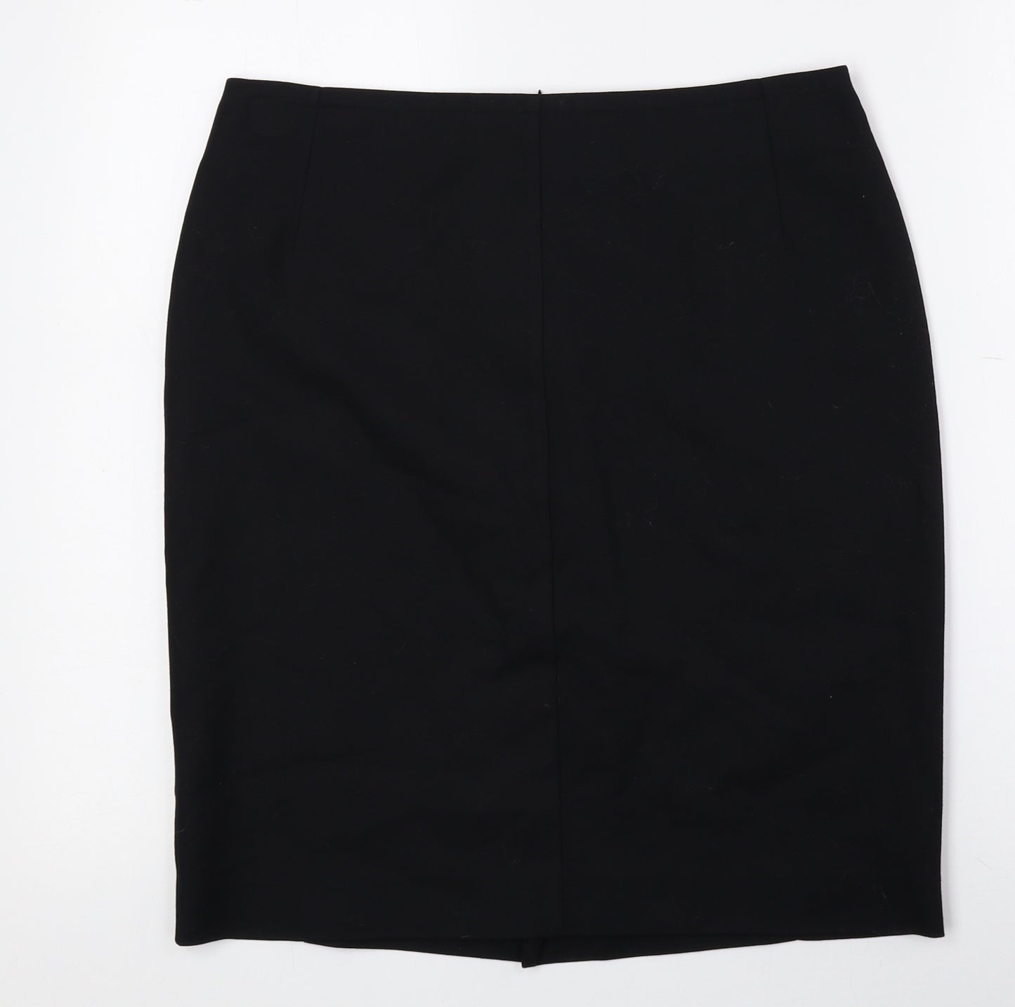 Mango Womens Black Polyester Straight & Pencil Skirt Size 40 Zip