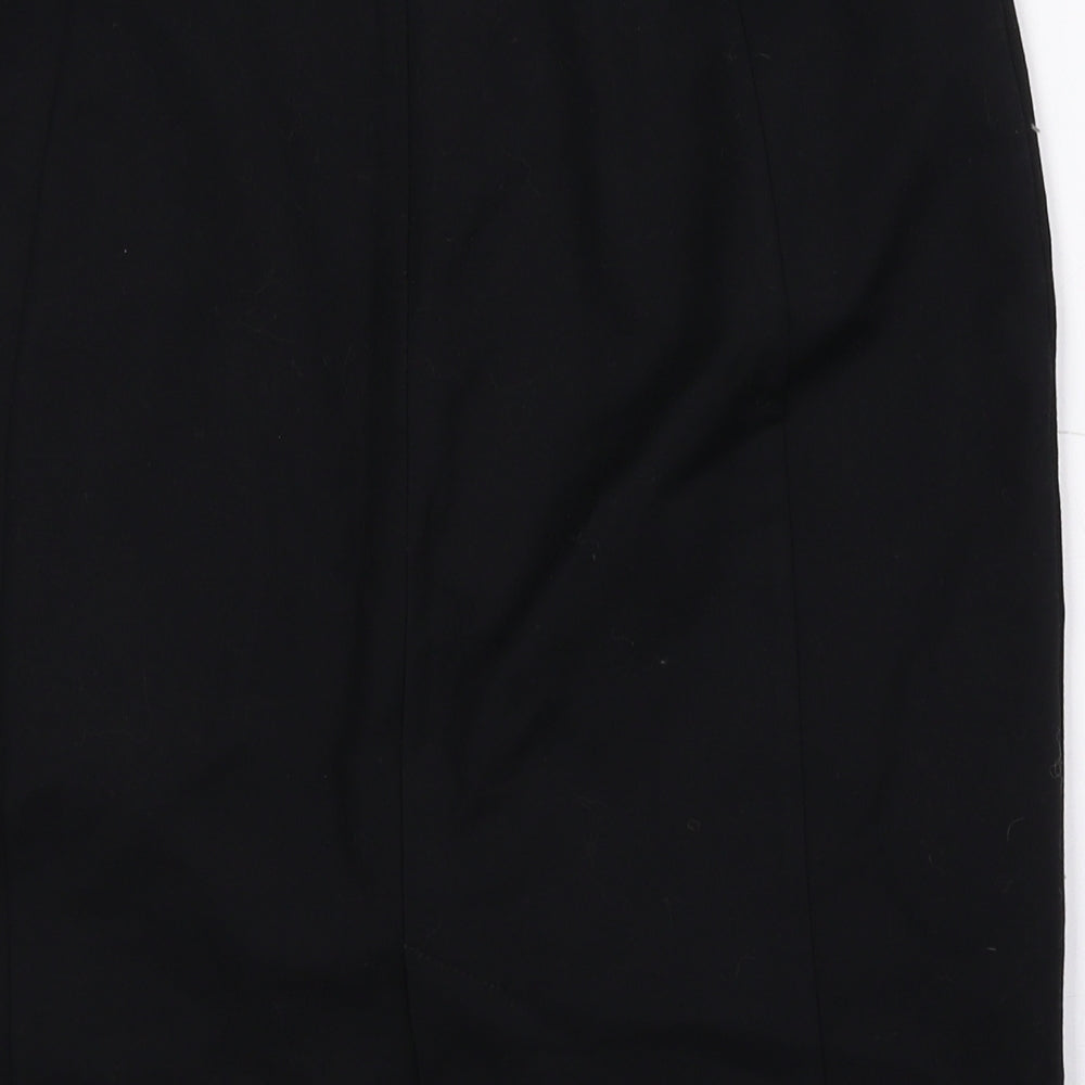 Mango Womens Black Polyester Straight & Pencil Skirt Size 40 Zip