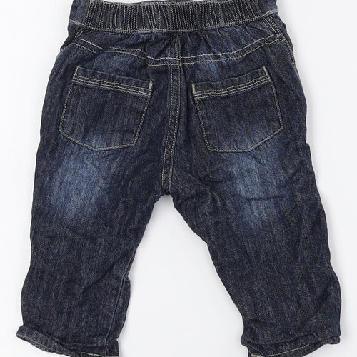 George Baby Blue Cotton Jogger Jeans Size 3-6 Months Button