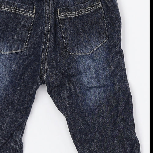 George Baby Blue Cotton Jogger Jeans Size 3-6 Months Button