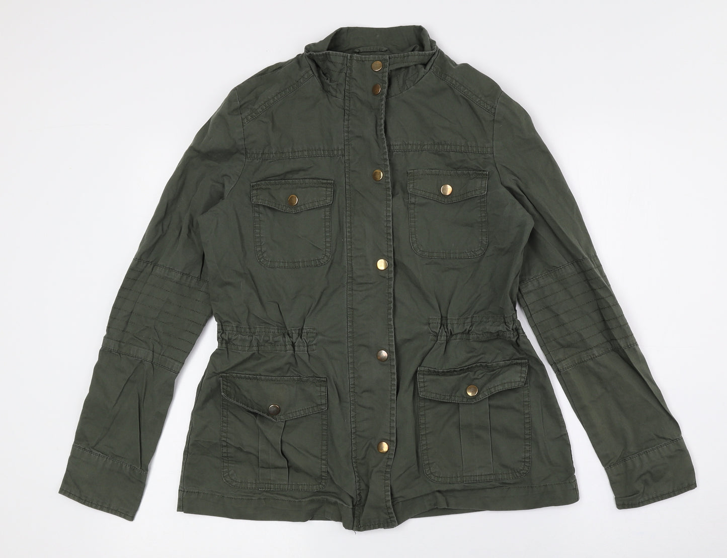 Peacocks Womens Green Military Jacket Jacket Size 10 Zip - +