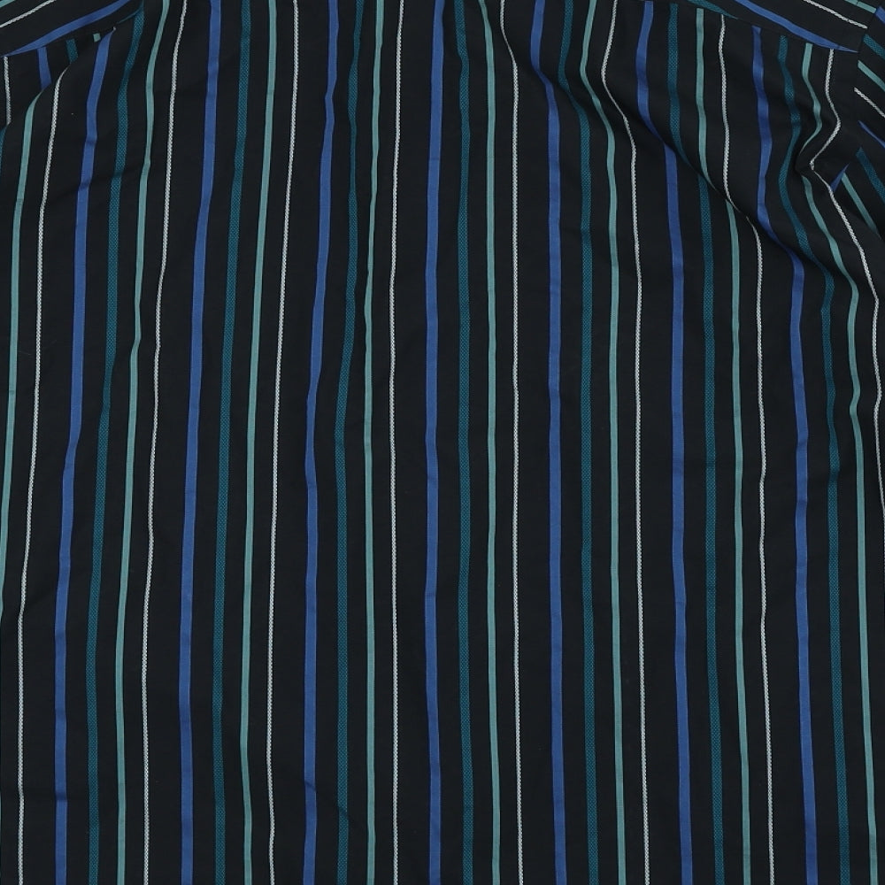 Jeff Banks Mens Multicoloured Striped 100% Cotton Dress Shirt Size L Collared Button