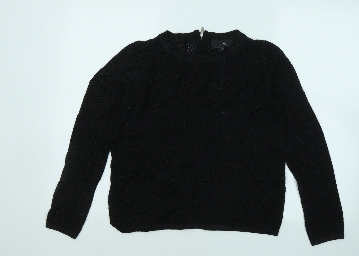 NEXT Womens Black Round Neck Cotton Pullover Jumper Size 10