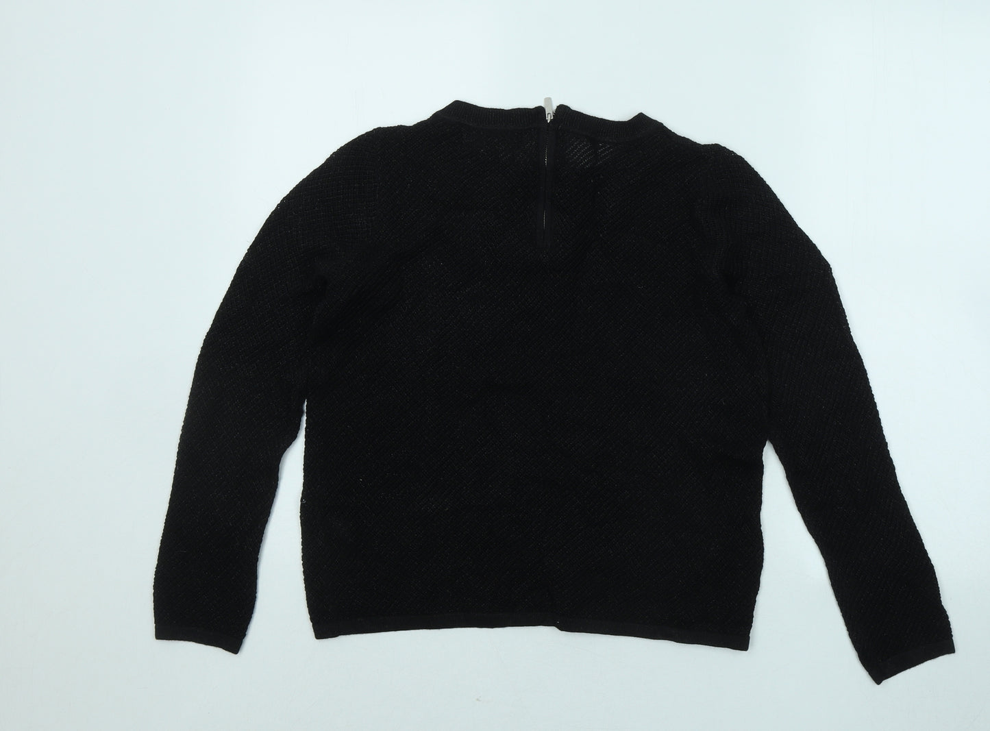 NEXT Womens Black Round Neck Cotton Pullover Jumper Size 10