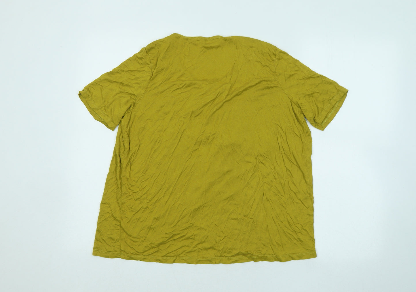 TU Womens Green Viscose Basic T-Shirt Size 18 Round Neck