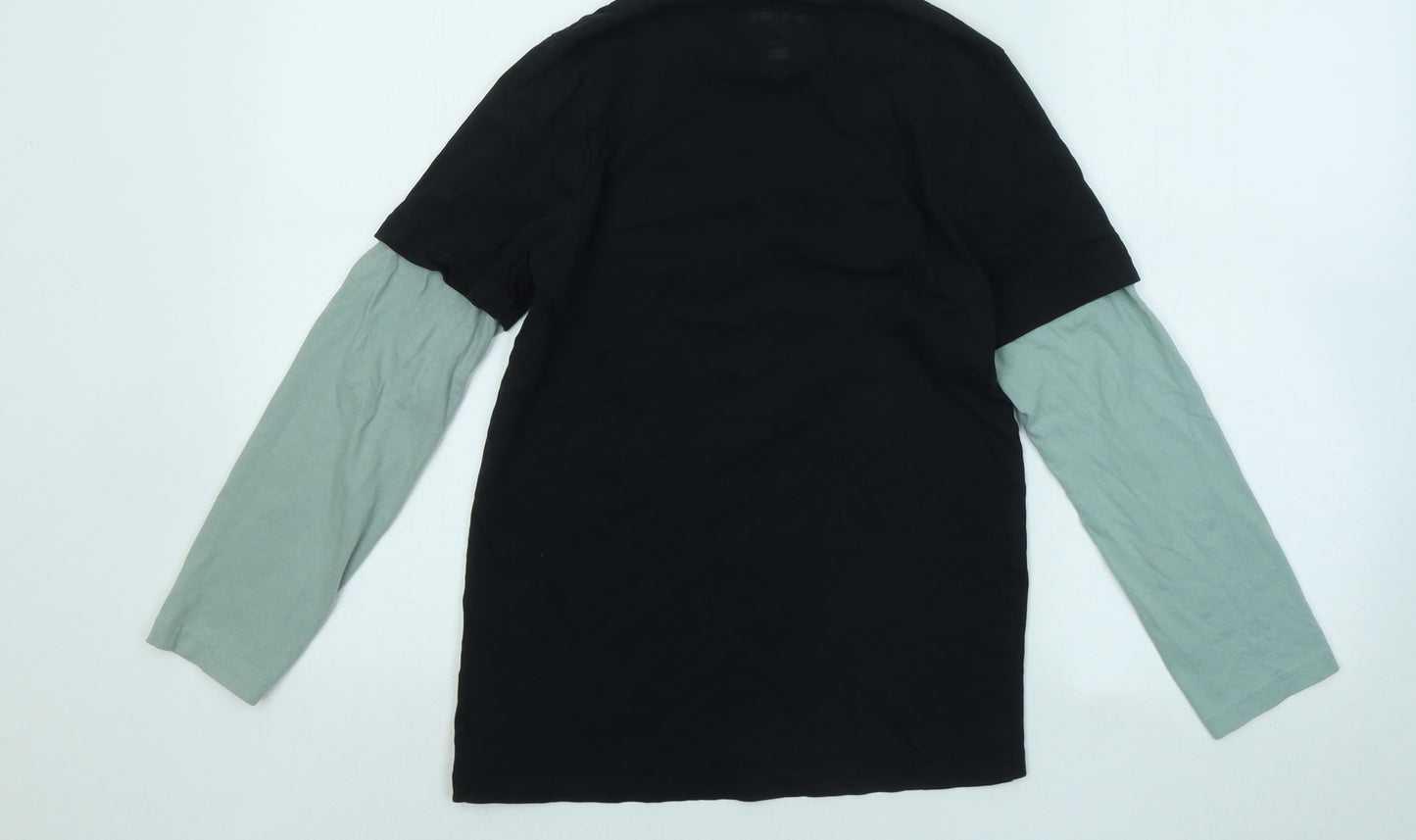 F&F Boys Black Cotton Basic T-Shirt Size 11-12 Years Round Neck - Gaming