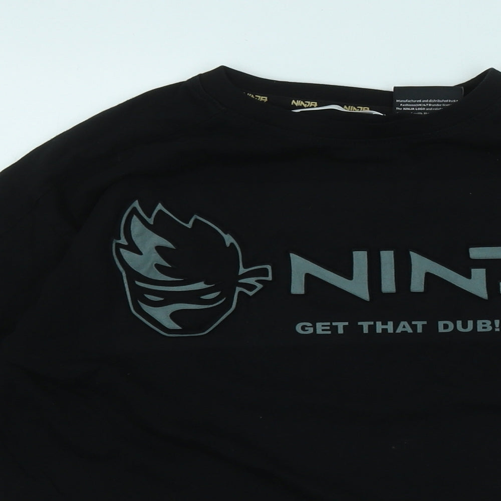 Zara Boys Black Cotton Basic T-Shirt Size 11-12 Years Round Neck - Ninja Get That Dub!