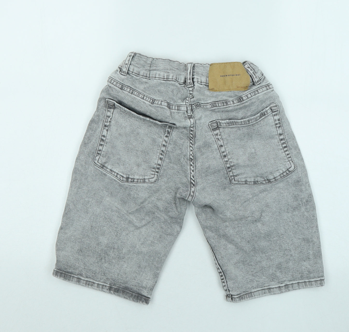 Zara Boys Grey Cotton Bermuda Shorts Size 11-12 Years Regular Zip