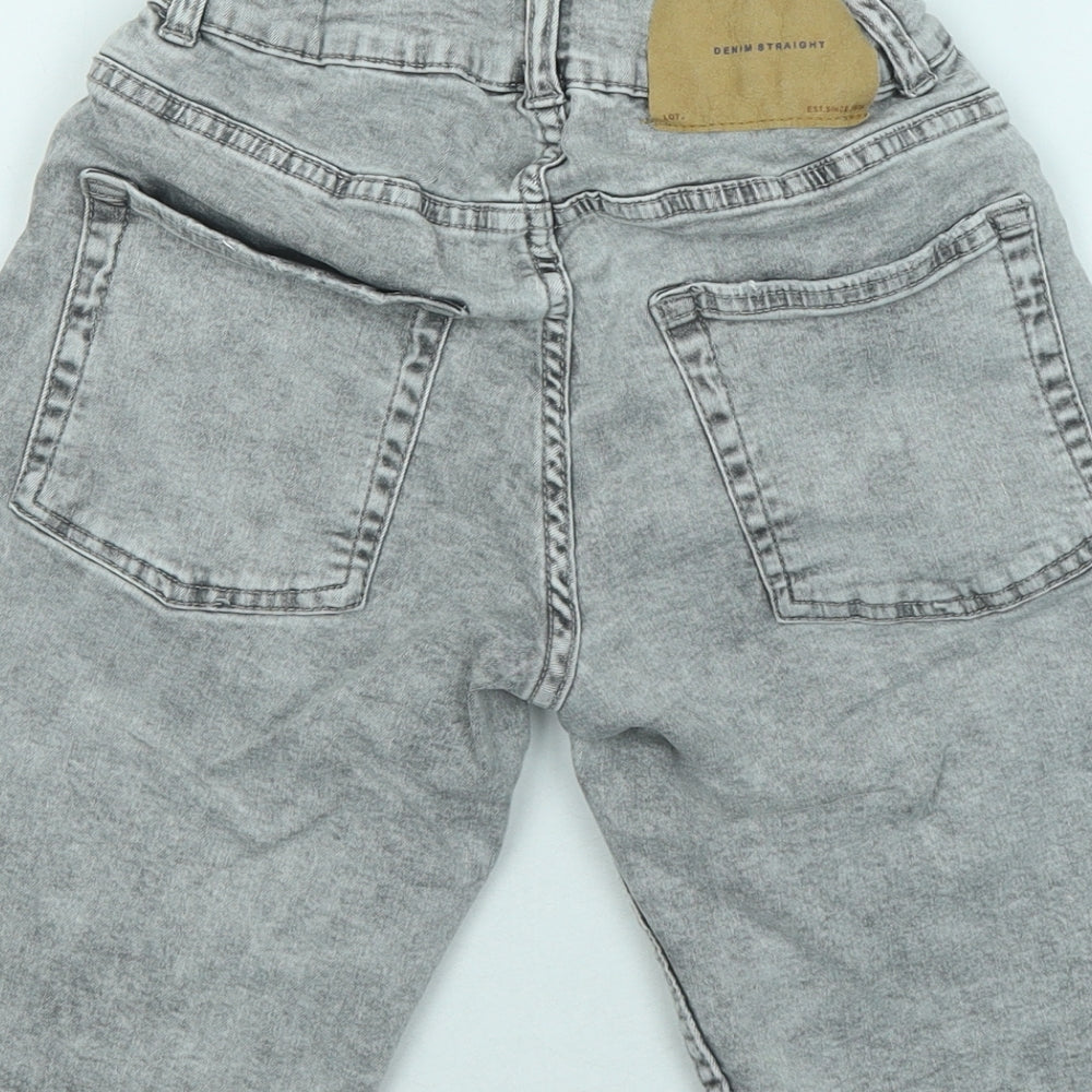 Zara Boys Grey Cotton Bermuda Shorts Size 11-12 Years Regular Zip