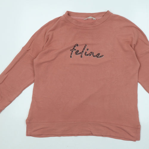 Marks and Spencer Womens Pink Viscose Pullover Sweatshirt Size 12 - Feline