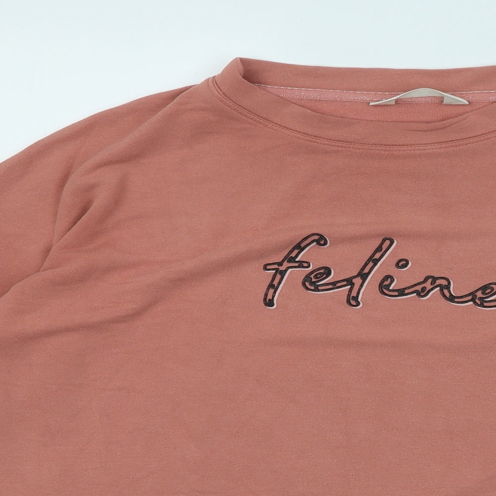 Marks and Spencer Womens Pink Viscose Pullover Sweatshirt Size 12 - Feline
