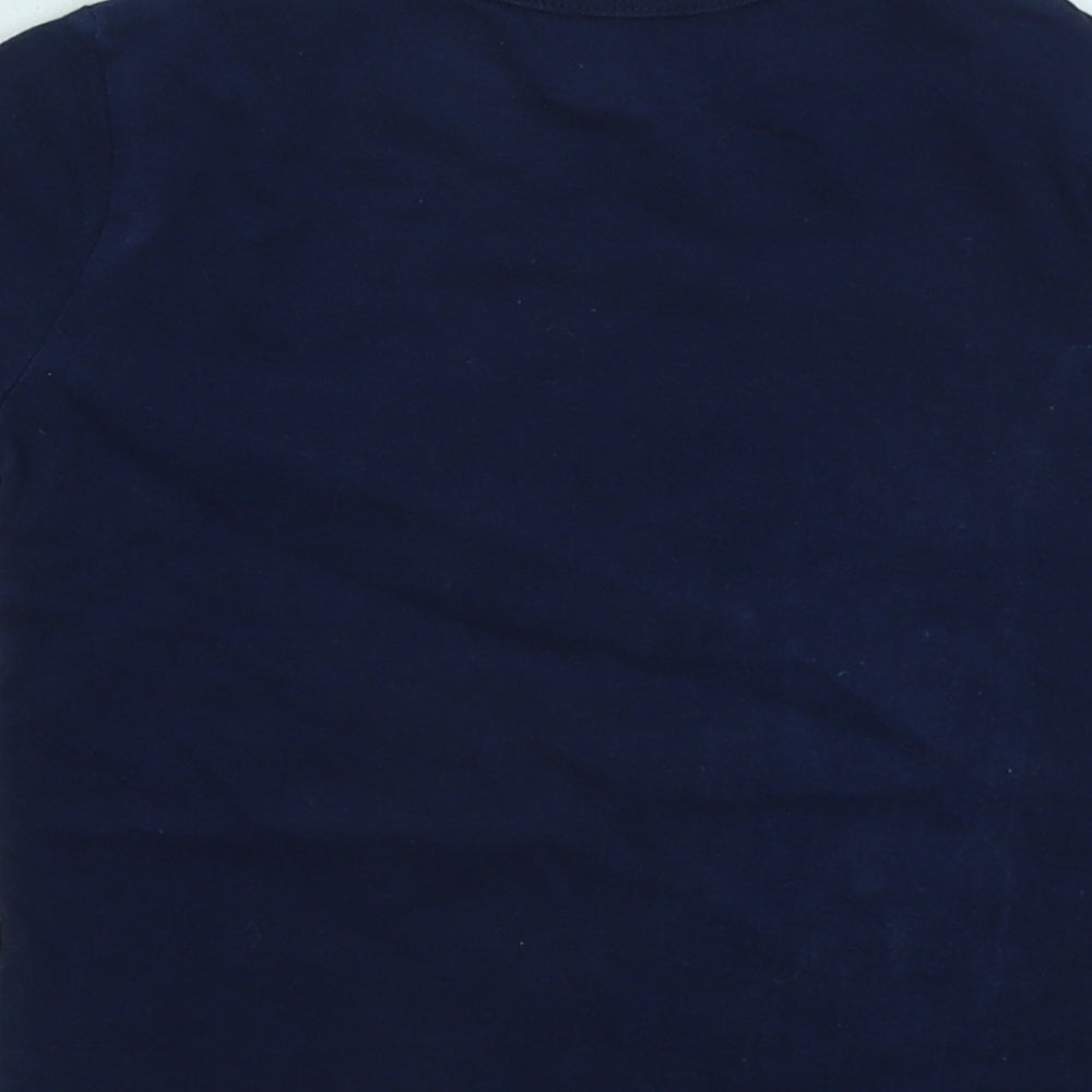 Gap Boys Blue Cotton Basic T-Shirt Size 2 Years Round Neck - Dinosaur