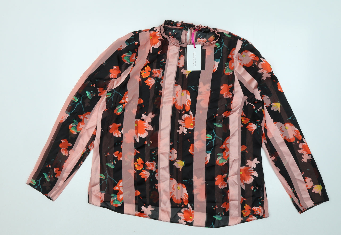Very Womens Multicoloured Floral Polyester Basic Blouse Size 18 Round Neck