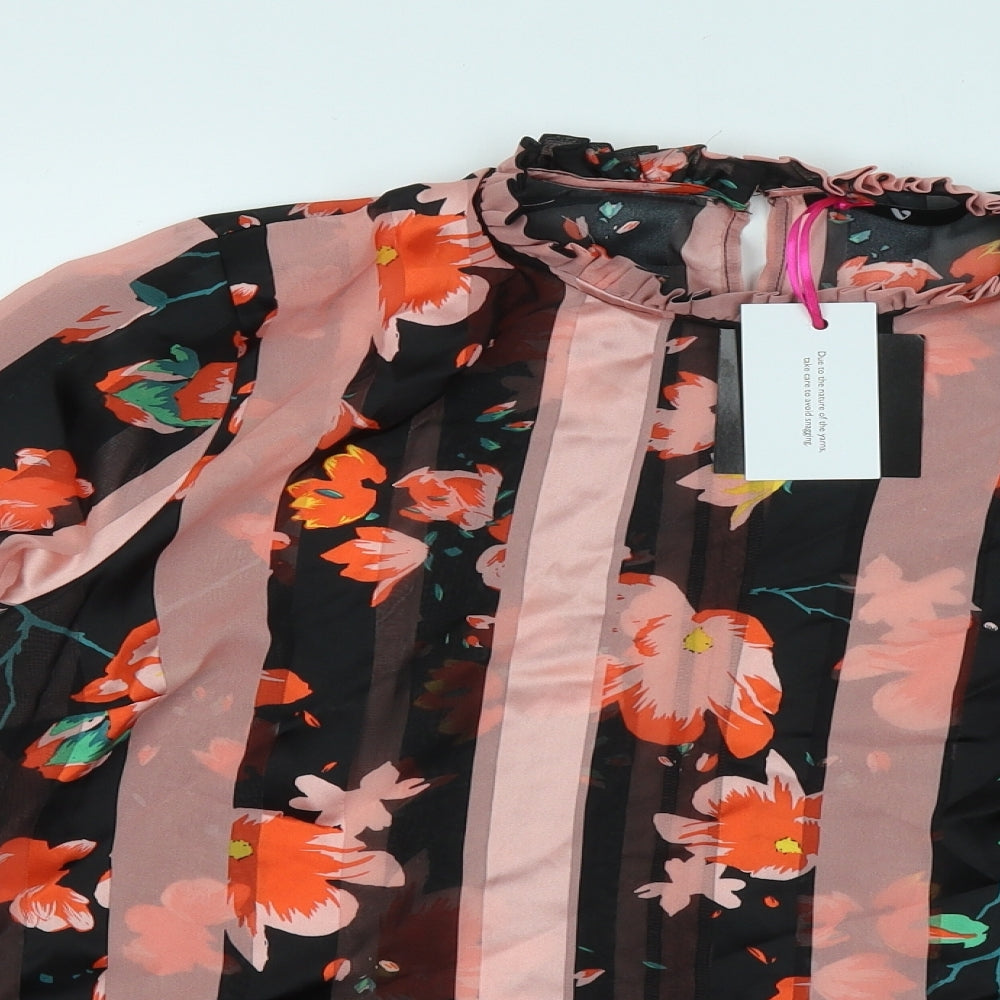Very Womens Multicoloured Floral Polyester Basic Blouse Size 18 Round Neck