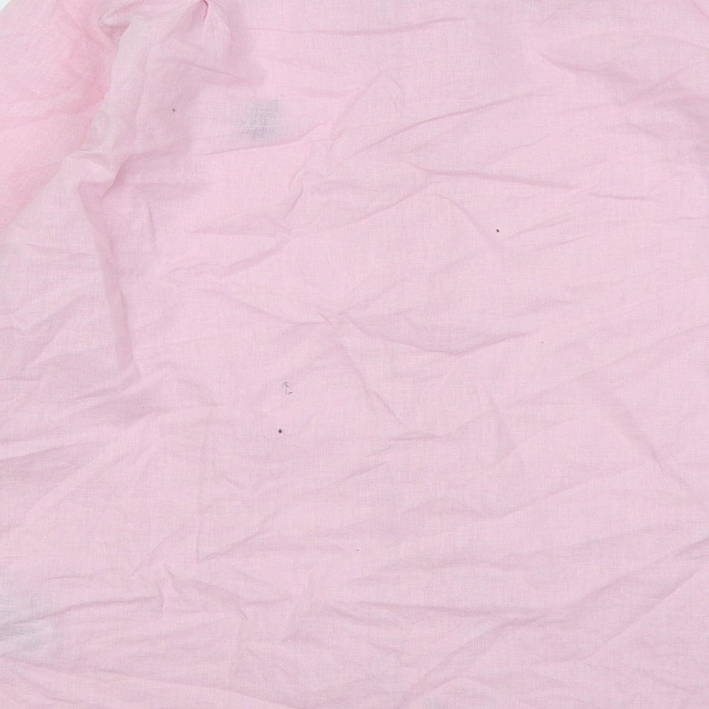 US Polo Assn. Mens Pink Cotton Button-Up Size L Collared Button