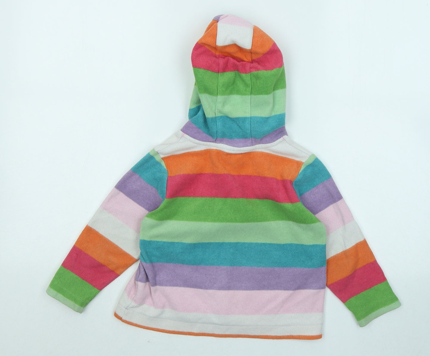 NEXT Girls Multicoloured Striped Polyester Pullover Hoodie Size 2-3 Years