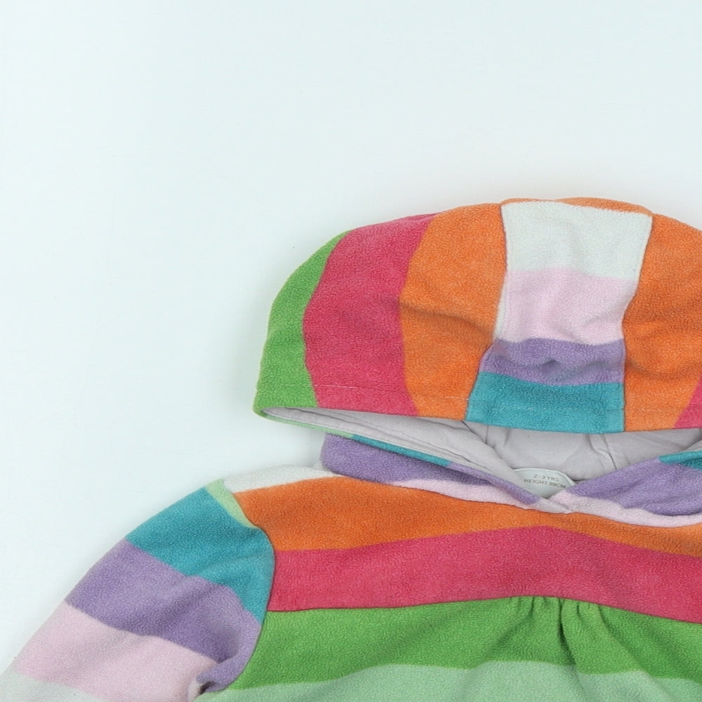 NEXT Girls Multicoloured Striped Polyester Pullover Hoodie Size 2-3 Years