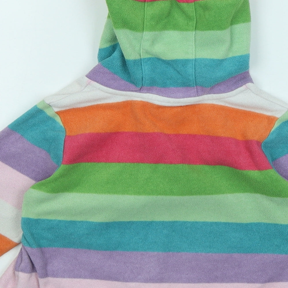 NEXT Girls Multicoloured Striped Polyester Pullover Hoodie Size 2-3 Years