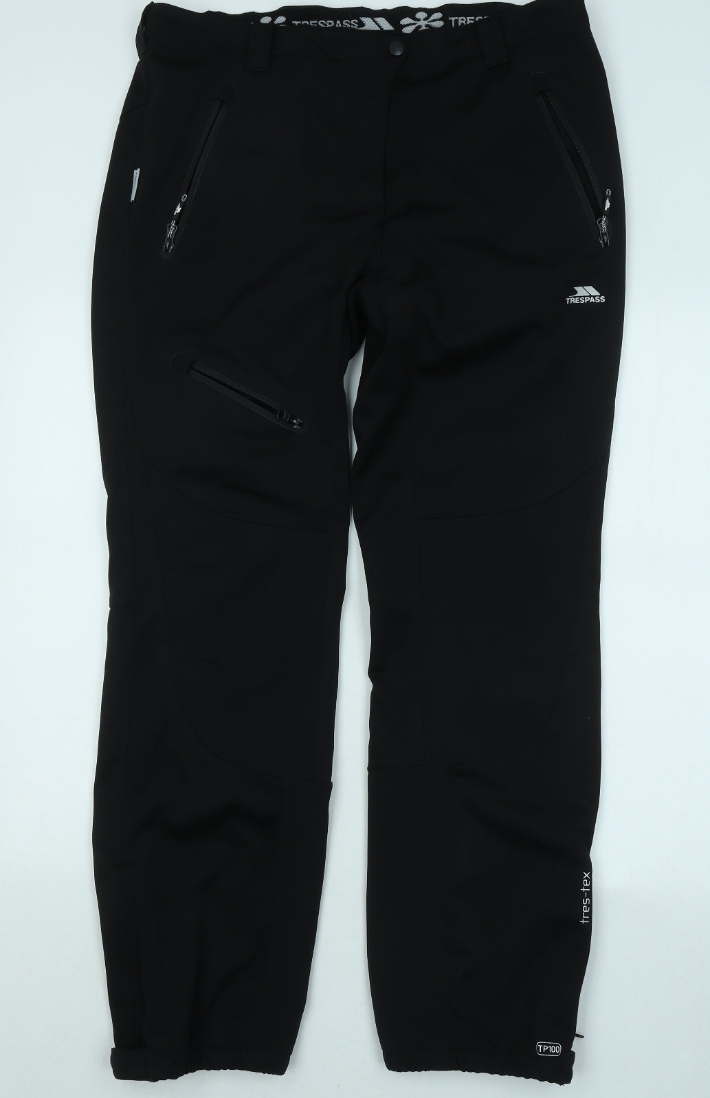 Trespass Mens Black Polyester Trousers Size XL L30 in Regular Zip - Outdoor