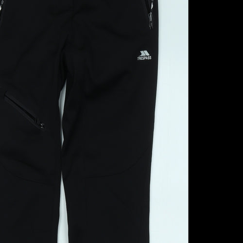 Trespass Mens Black Polyester Trousers Size XL L30 in Regular Zip - Outdoor
