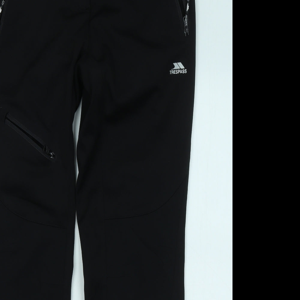 Trespass Mens Black Polyester Trousers Size XL L30 in Regular Zip - Outdoor