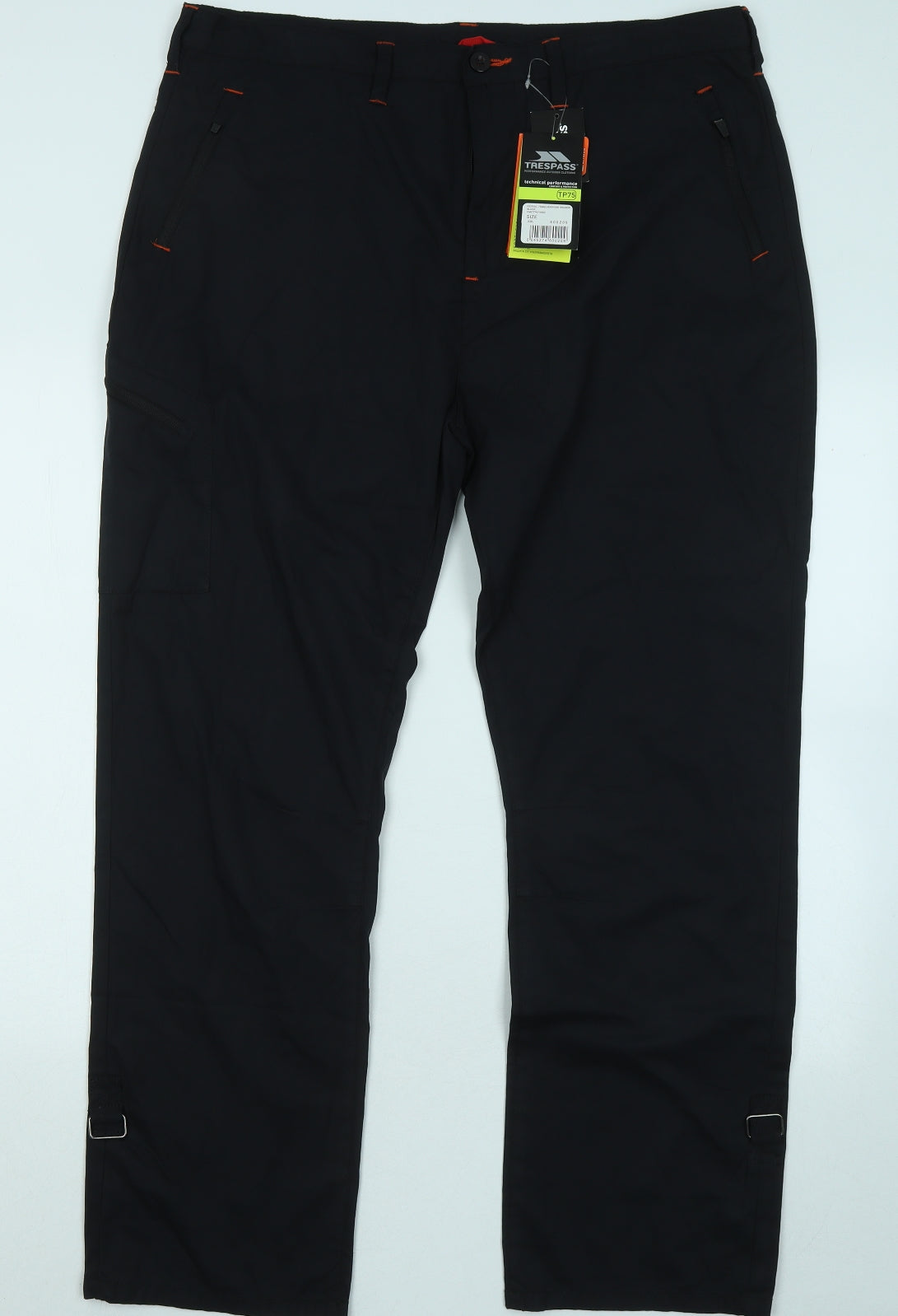 Trespass Mens Black Polyester Trousers Size 2XL L29 in Regular Zip