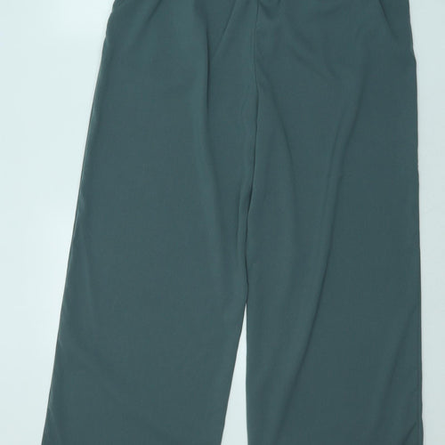 Marks and Spencer Womens Green Polyester Trousers Size 14 L30 in Regular Zip
